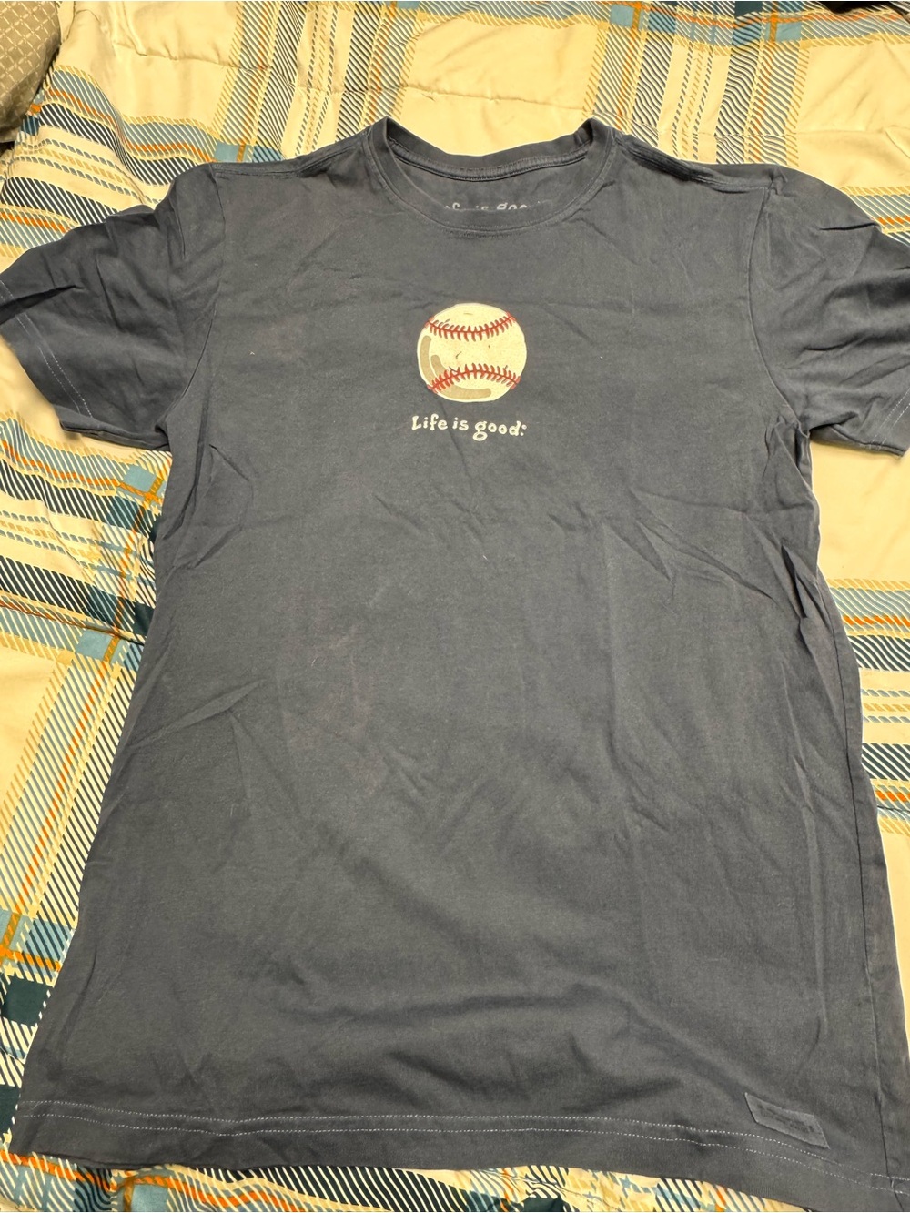 Life Is Good Vintage Mens Navy Graphic Tee